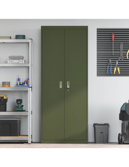 Armadio 2 pcs Verde oliva 80 x 40 x 200 cm Acciaio