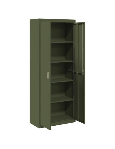 Armadio 2 pcs Verde oliva 80 x 40 x 200 cm Acciaio