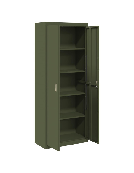 Armadio 2 pcs Verde oliva 80 x 40 x 200 cm Acciaio