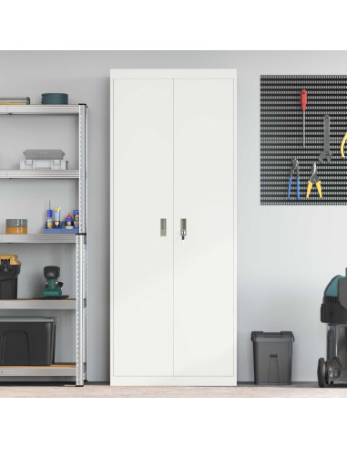Armadio 2 pcs Bianco 80 x 40 x 200 cm Acciaio