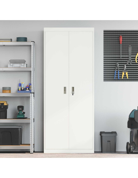 Armadio 2 pcs Bianco 80 x 40 x 200 cm Acciaio