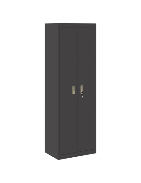 Armadio 2 pcs Nero 60 x 40 x 180 cm Acciaio