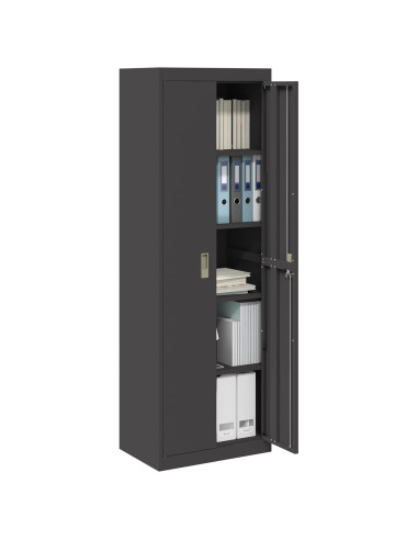 Armadio 2 pcs Nero 60 x 40 x 180 cm Acciaio