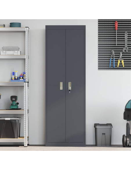 Armadio 2 pcs Antracite 60 x 40 x 180 cm Acciaio