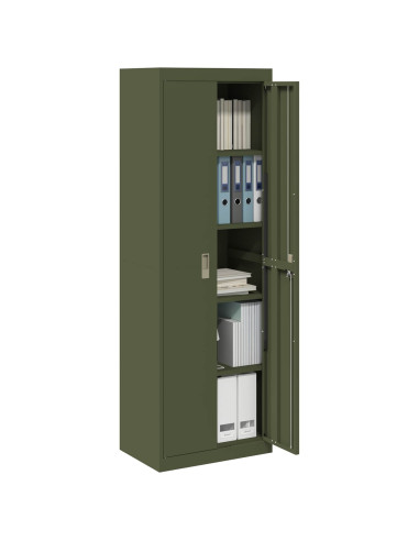 Armadio 2 pcs Verde oliva 60 x 40 x 180 cm Acciaio