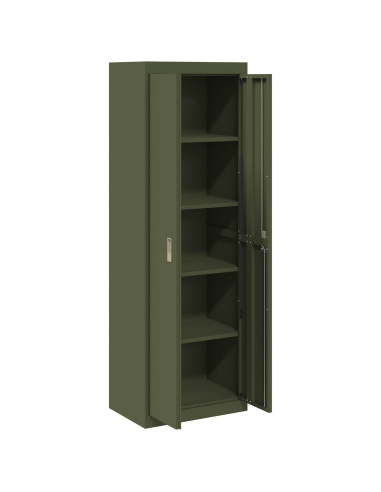 Armadio 2 pcs Verde oliva 60 x 40 x 180 cm Acciaio