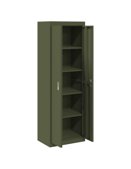 Armadio 2 pcs Verde oliva 60 x 40 x 180 cm Acciaio
