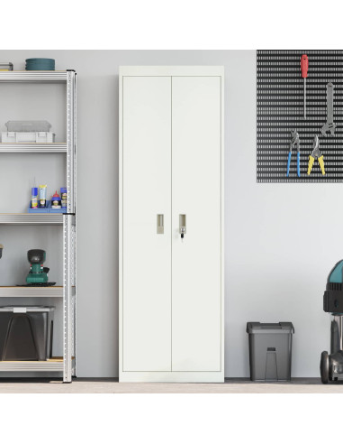 Armadio 2 pcs Bianco 60 x 40 x 180 cm Acciaio