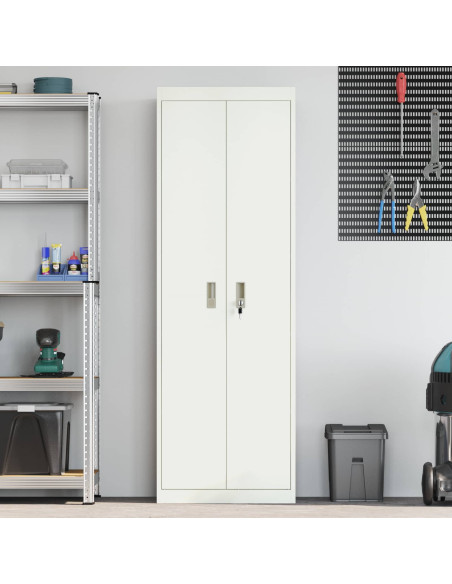 Armadio 2 pcs Bianco 60 x 40 x 180 cm Acciaio