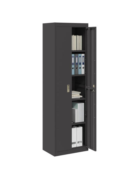 Armadio 2 pcs Nero 60 x 40 x 200 cm Acciaio