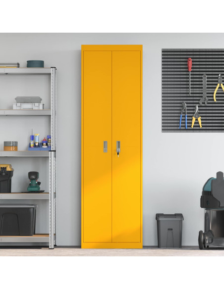 Armadio 2 pcs Giallo senape 60 x 40 x 200 cm Acciaio