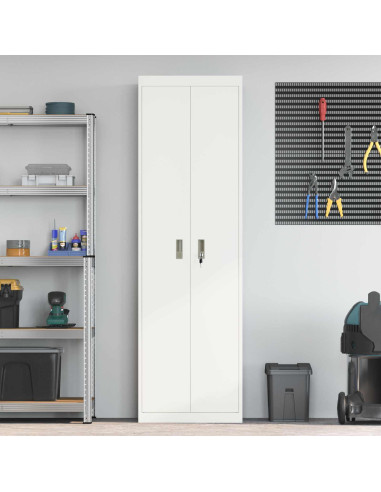 Armadio 2 pcs Bianco 60 x 40 x 200 cm Acciaio