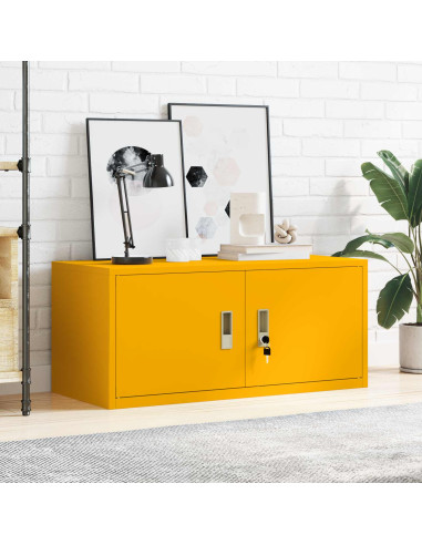 Armadio Giallo senape 90 x 40 x 40 cm Acciaio