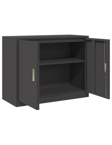 Armadio Nero 90 x 40 x 70 cm Acciaio