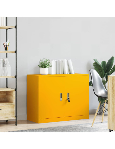 Armadio Giallo senape 90 x 40 x 70 cm Acciaio