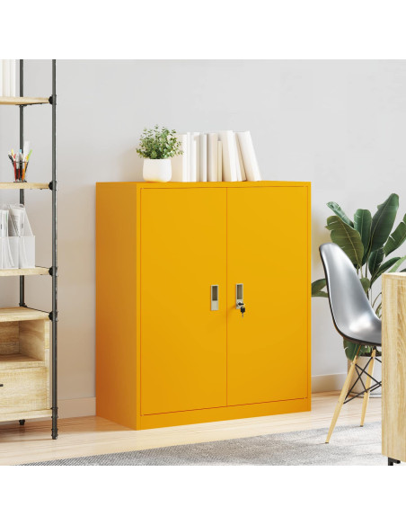 Armadio Giallo senape 90 x 40 x 105 cm Acciaio
