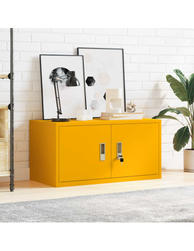 Armadio Giallo senape 80 x 40 x 40 cm Acciaio