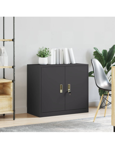 Armadio Nero 80 x 40 x 70 cm Acciaio