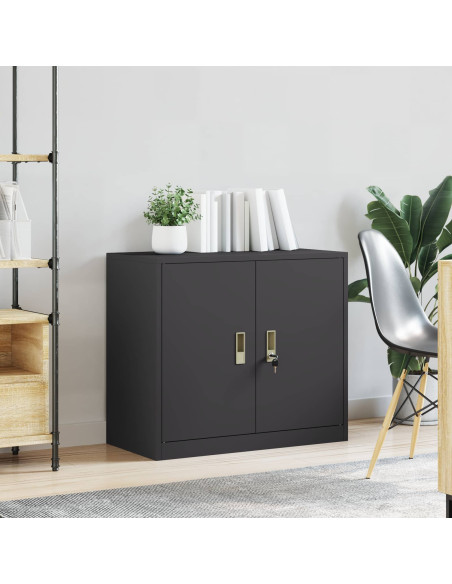 Armadio Nero 80 x 40 x 70 cm Acciaio