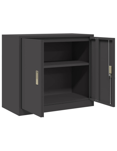 Armadio Nero 80 x 40 x 70 cm Acciaio