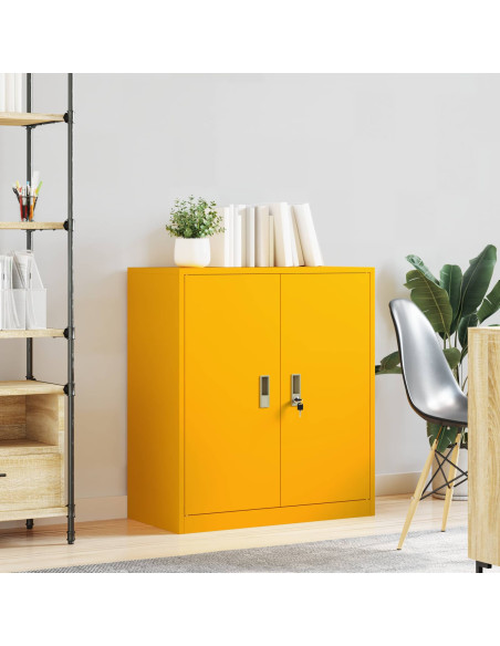 Armadio Giallo senape 80 x 40 x 90 cm Acciaio