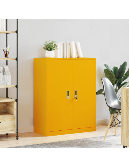 Armadio Giallo senape 80 x 40 x 105 cm Acciaio