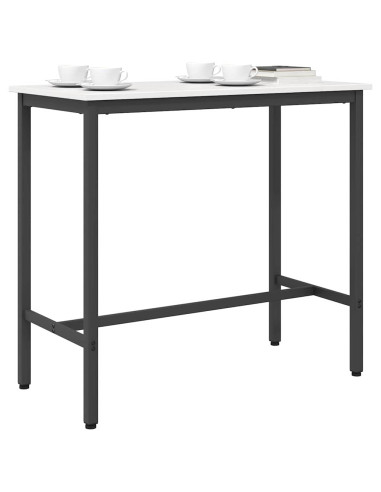 tavolo Bianco 100 x 50 x 91 cm Legno ingegnerizzato e acciaio