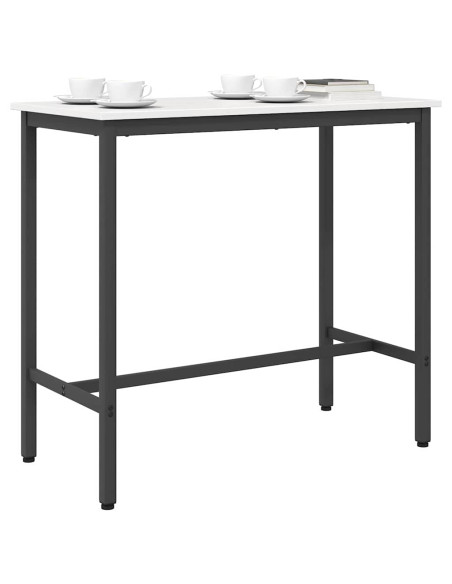 tavolo Bianco 100 x 50 x 91 cm Legno ingegnerizzato e acciaio