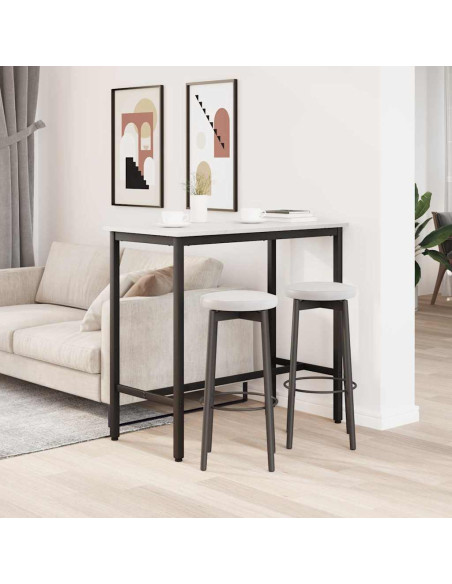 tavolo Bianco 100 x 50 x 91 cm Legno ingegnerizzato e acciaio