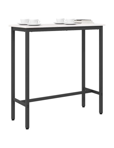 tavolo Bianco 100 x 40 x 101 cm Legno ingegnerizzato e acciaio