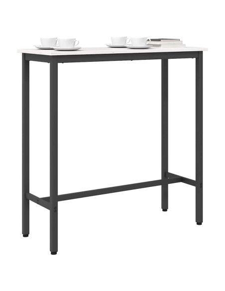 tavolo Bianco 100 x 40 x 101 cm Legno ingegnerizzato e acciaio