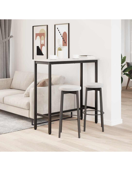 tavolo Bianco 100 x 40 x 101 cm Legno ingegnerizzato e acciaio