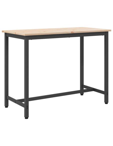 tavolo Naturale 100 x 50 x 77 cm Legno ingegnerizzato e acciaio