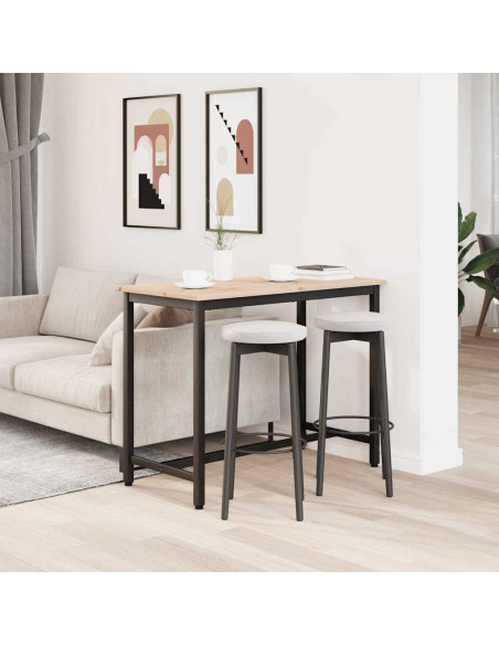 tavolo Naturale 100 x 50 x 77 cm Legno ingegnerizzato e acciaio