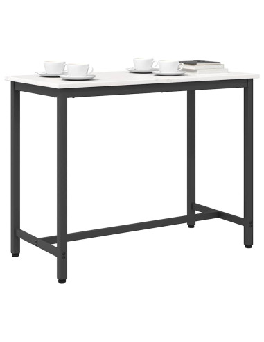 tavolo Bianco 100 x 50 x 77 cm Legno ingegnerizzato e acciaio