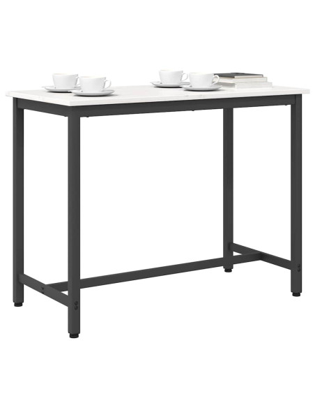 tavolo Bianco 100 x 50 x 77 cm Legno ingegnerizzato e acciaio