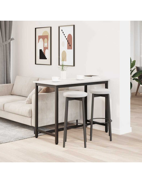 tavolo Bianco 100 x 50 x 77 cm Legno ingegnerizzato e acciaio