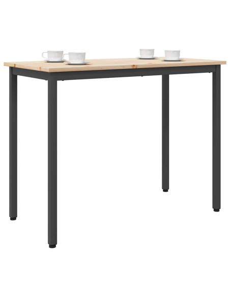 tavolo Naturale 100 x 50 x 77 cm Legno ingegnerizzato e acciaio