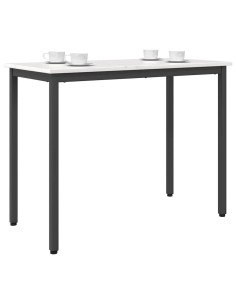 tavolo Bianco 100 x 50 x 77 cm Legno ingegnerizzato e acciaio 2