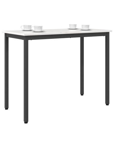 tavolo Bianco 100 x 50 x 77 cm Legno ingegnerizzato e acciaio