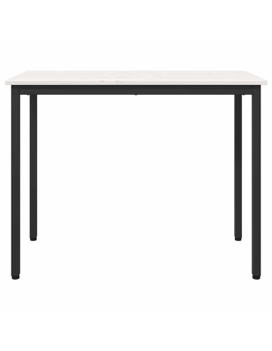 tavolo Bianco 100 x 50 x 77 cm Legno ingegnerizzato e acciaio