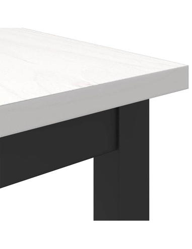 tavolo Bianco 100 x 50 x 77 cm Legno ingegnerizzato e acciaio