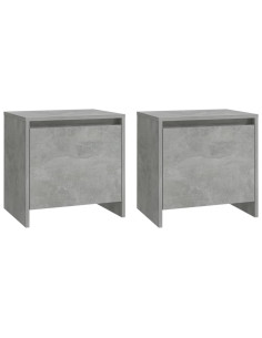Comodini 2 pz Grigio Cemento 45x34x44,5 cm in Truciolato 2
