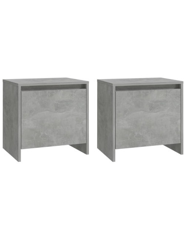 Comodini 2 pz Grigio Cemento 45x34x44,5 cm in Truciolato