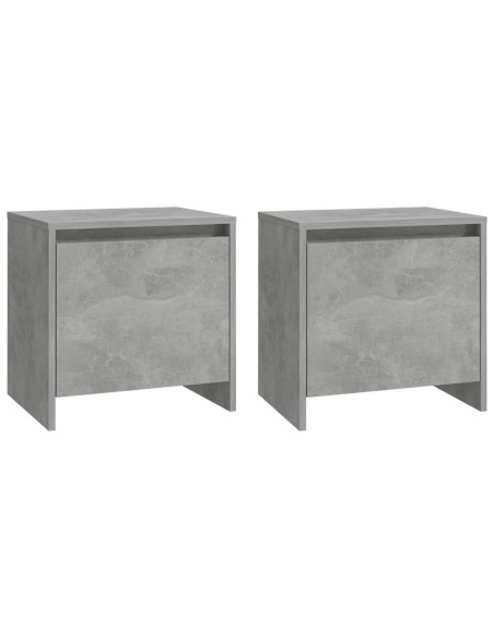 Comodini 2 pz Grigio Cemento 45x34x44,5 cm in Truciolato