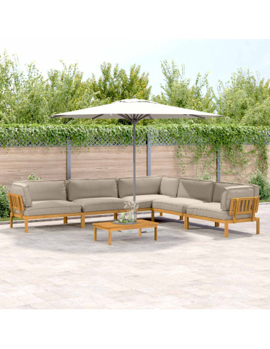 Set di divani con cuscino 6 pcs Talpa Legno di Acacia Massello