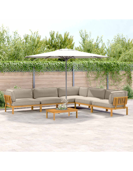 Set di divani con cuscino 6 pcs Talpa Legno di Acacia Massello