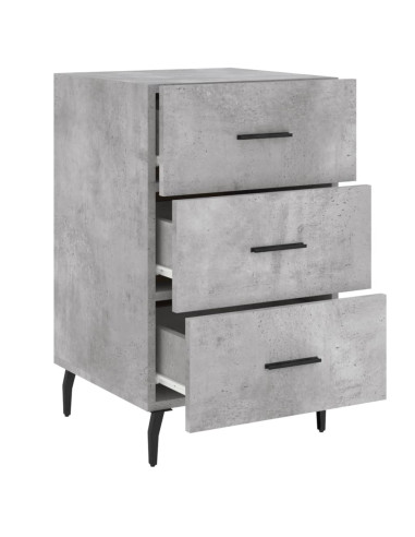 Comodino Grigio Cemento 40x40x66 cm in Legno Multistrato