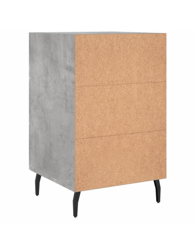 Comodino Grigio Cemento 40x40x66 cm in Legno Multistrato