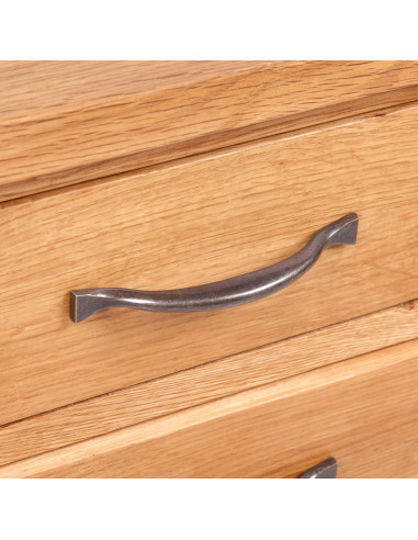 Comodino con 3 Cassetti 40x30x54 cm in Legno Massello di Rovere